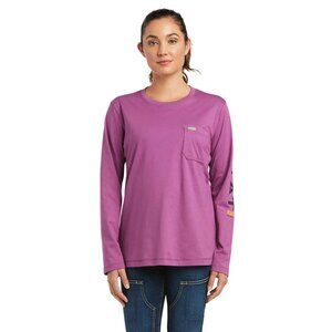 Ariat Women's Purple Rebar Workman Logo Long-Sleeve T-Shirt Size M